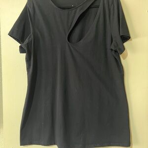 Torrid Black Cut-Out Short Sleeve Tee